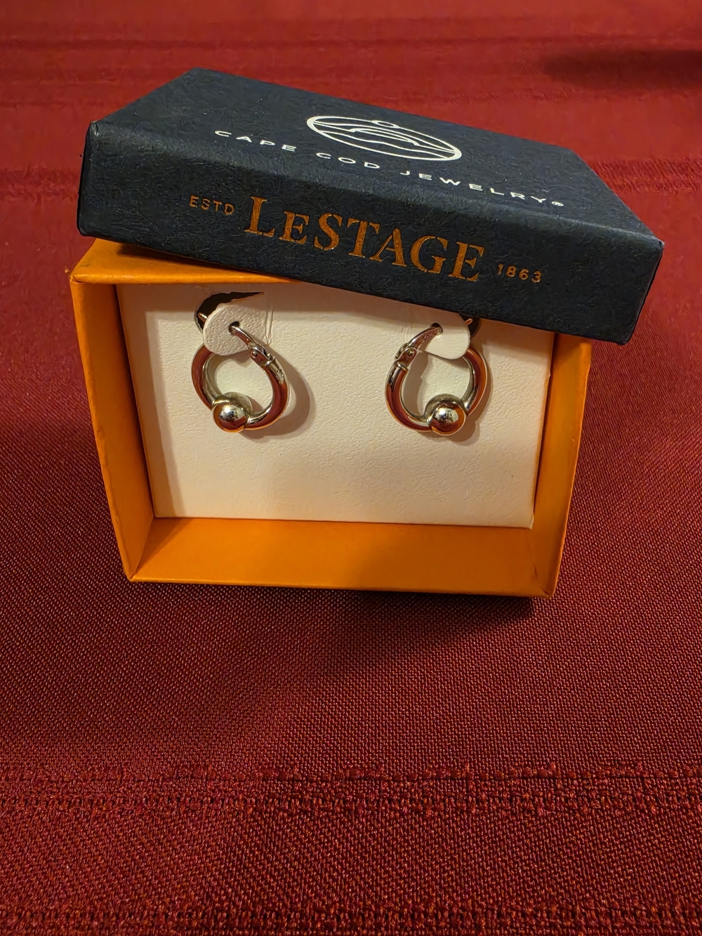 LeStage Cape Cod Jewelry Sterling Silver Hoop Earrings